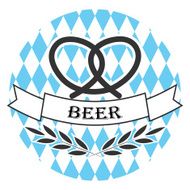 Beer oktoberfest line logo badge