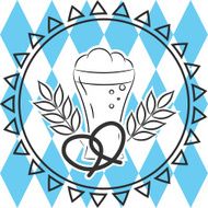 Beer oktoberfest line logo badge N4