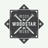 Vintage carpentry label emblem badge or logo Vector illustration