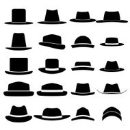 Set of hat vector on white background