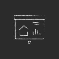 Presentation on the projector screen icon drawn in chalk N2