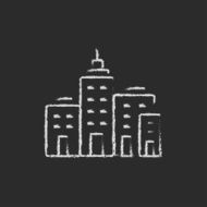 Residential buildings icon drawn in chalk N2