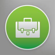 Bag icon on green button clean vector