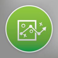 Strategy icon on green button clean vector