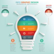 Light bulb info graphic design clean vector