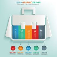 Bag info graphic design clean vector