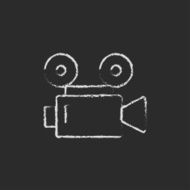 Video camera icon drawn in chalk N4