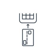 Credit card payment chip reading outline icon