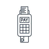 Credit card payment chip reading outline icon N2