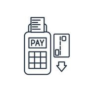 Credit card payment magnetic stripe reading outline icon