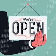 We are open business background