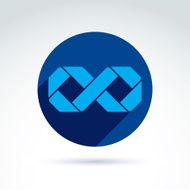 Vector blue ribbon shaped in an infinity symbol illustration