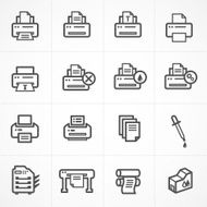 Vector print icon set