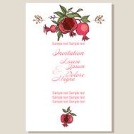 wedding invitation card suite with pomgranates vector illustrat N2