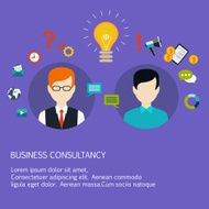 Business advice coaching training on business Flat style vector