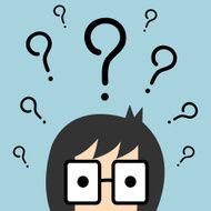 Vector businessman with question mark over his head Illustration EPS10 N3