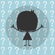 Vector businessman with question mark over his head Illustration EPS10 N4