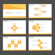 Yellow Multipurpose Infographic elements presentation template flat design set