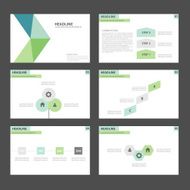 Green and blue multipurpose presentation templates infographic elements