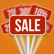 Sale Sign with a Discount Blurred Vector Signs