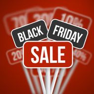 Black Friday Sale Sign with Discount Blurred