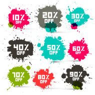 Transparent Colorful Discount Sale Splashes Set