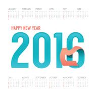 2016 Calendar happy new year vector design