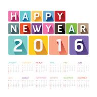 2016 Calendar colorful happy new year vector design