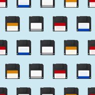 Vector modern diskette seamless icon background