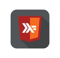 vector web development shield sign - programming language haskell isolated