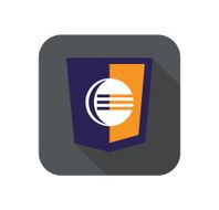 vector web development shield sign - code editor isolated icon