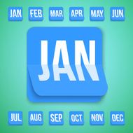 Realistic Vector Calendar Icon made in Trendy Flat Style