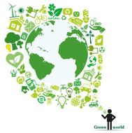 Vector icons green earth ecology concept