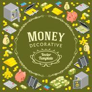 Vector decorating design made of objects related to finance N4