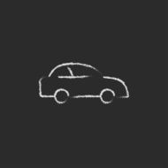 Car icon drawn in chalk N3