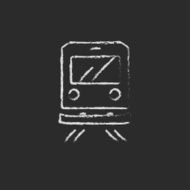 Back view of train icon drawn in chalk N2