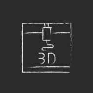 Three D printing icon drawn in chalk N2