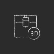 Three D printing icon drawn in chalk N3
