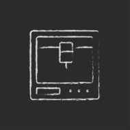 Three D printing icon drawn in chalk N5
