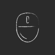 Computer mouse icon drawn in chalk