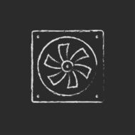 Computer cooler icon drawn in chalk N2