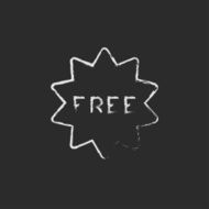 Free tag icon drawn in chalk N2