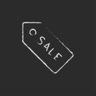 Sale tag icon drawn in chalk N2