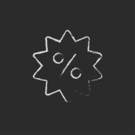 Discount tag icon drawn in chalk N2