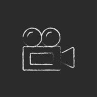 Video camera icon drawn in chalk N6