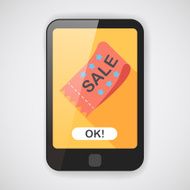 shopping sale coupon flat icon with long shadow eps10 N7