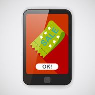 shopping sale coupon flat icon with long shadow eps10 N8