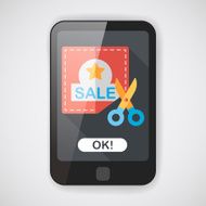 shopping sale coupon flat icon with long shadow eps10 N11