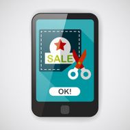 shopping sale coupon flat icon with long shadow eps10 N12