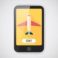 Transportation airplane flat icon with long shadow eps10 N10